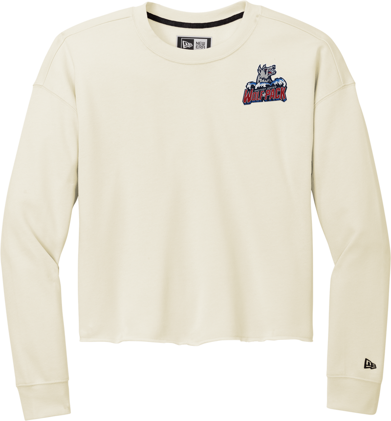 Hartford Jr. Wolfpack New Era Ladies Tri-Blend Fleece Crop Crew