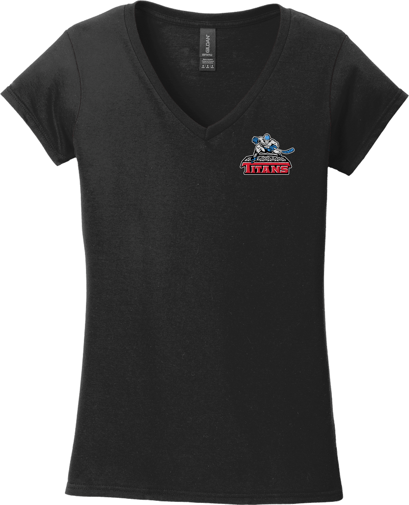 NJ Titans Softstyle Ladies Fit V-Neck T-Shirt