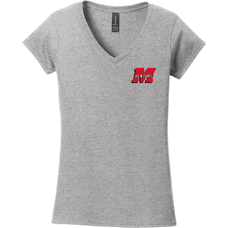 Team Maryland Softstyle Ladies Fit V-Neck T-Shirt