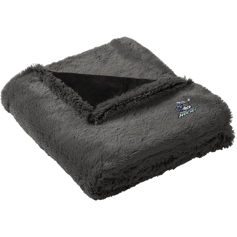 Hard Edge Hockey Faux Fur Blanket