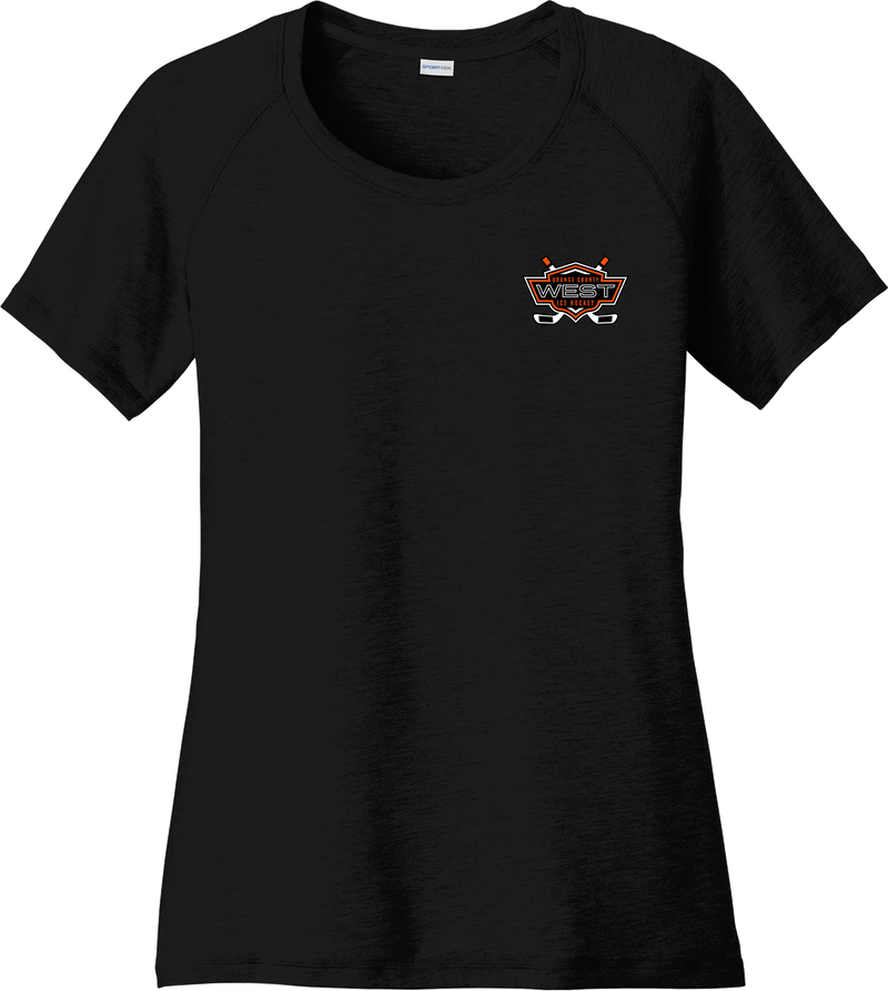 Orange County West Ladies PosiCharge Tri-Blend Wicking Scoop Neck Raglan Tee