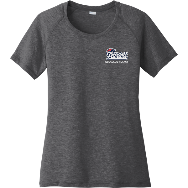 Secaucus Patriots Ladies PosiCharge Tri-Blend Wicking Scoop Neck Raglan Tee