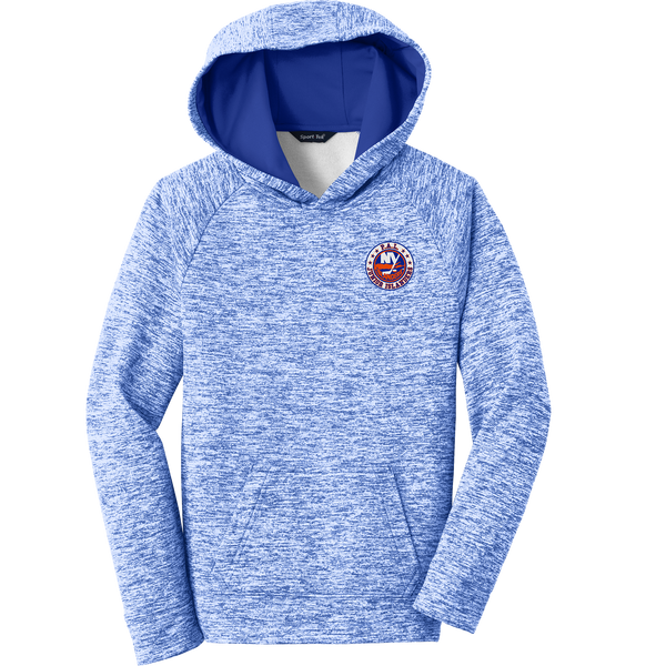 PAL Jr. Islanders Youth PosiCharge Electric Heather Fleece Hooded Pullover